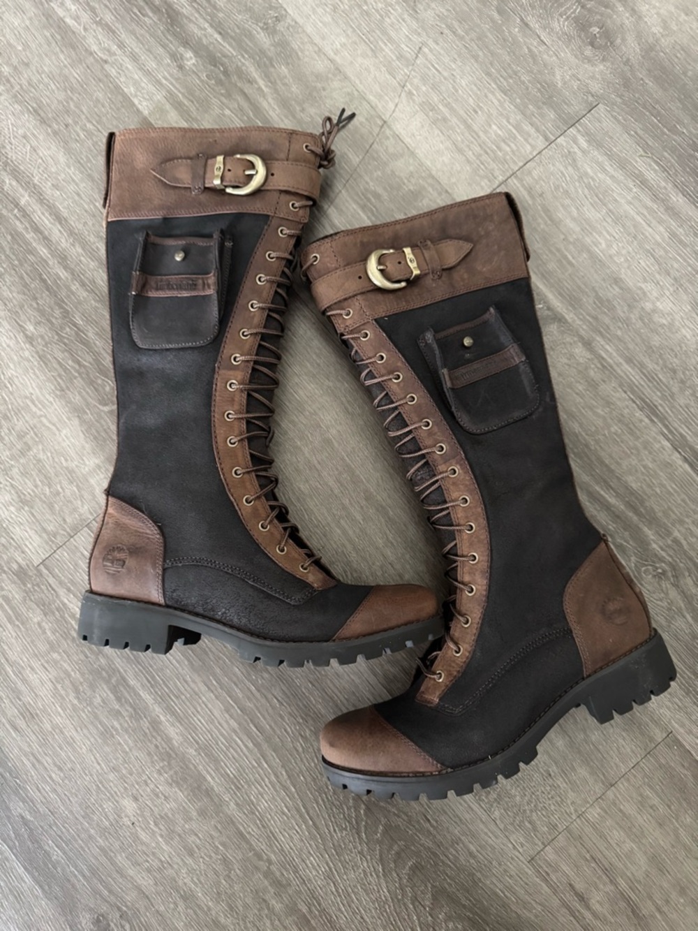 Timberland Earthkeepers Atrus Rugged Snap Brown Leather Tall Lace-Up Boots - Picture 2 of 10